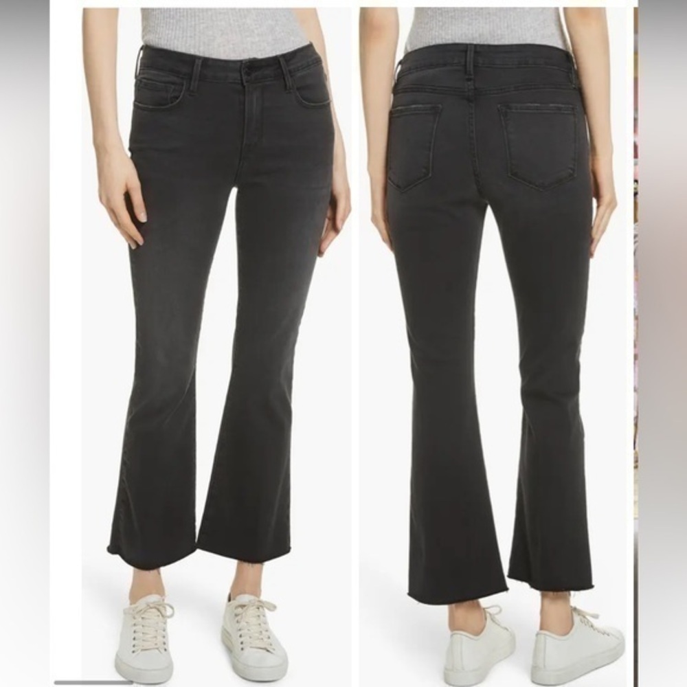 Frame Le Crop Mini Boot Kerry Washed Black Crop bootcut Jeans 26